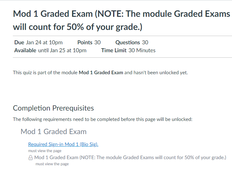 Module 1 graded exam